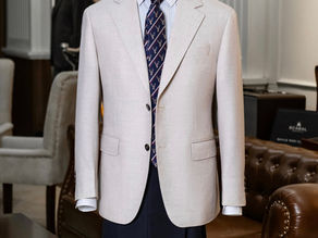 BEIGE BESPOKE JACKET BY VESTON NGOC LAN