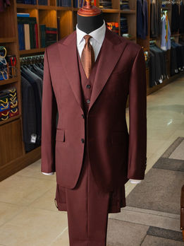 BURGUNDY 3-PIECE SUIT TAILORED BY VESTON NGOC LAN