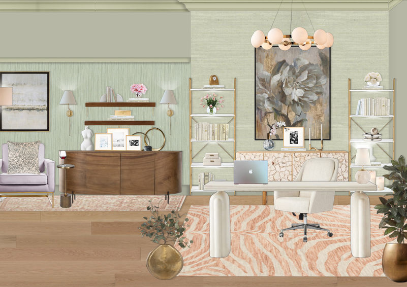 Serene Modern Glam Home Office