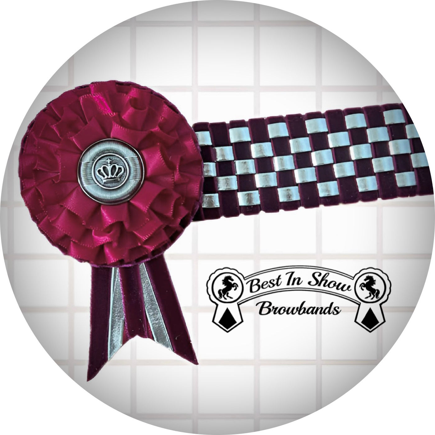14.5” on 1.25” Wine/Burg Silver