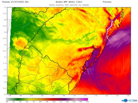 Ciclone extratropical ameaça o Sul com ventos de até 130 km/h