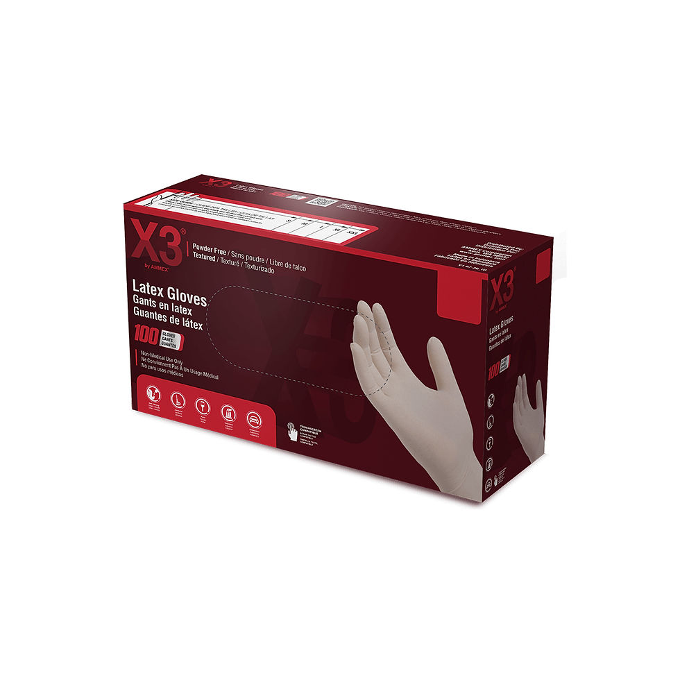 Thumbnail: Industrial Ivory Latex Gloves 3mil -  Textured / PF
