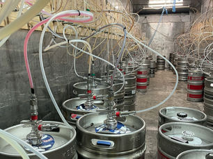 A brewery with kegs in Australia