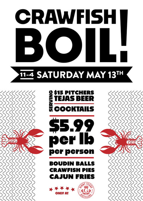 A Frame Marketing Crawfish Boil 2023 with menu