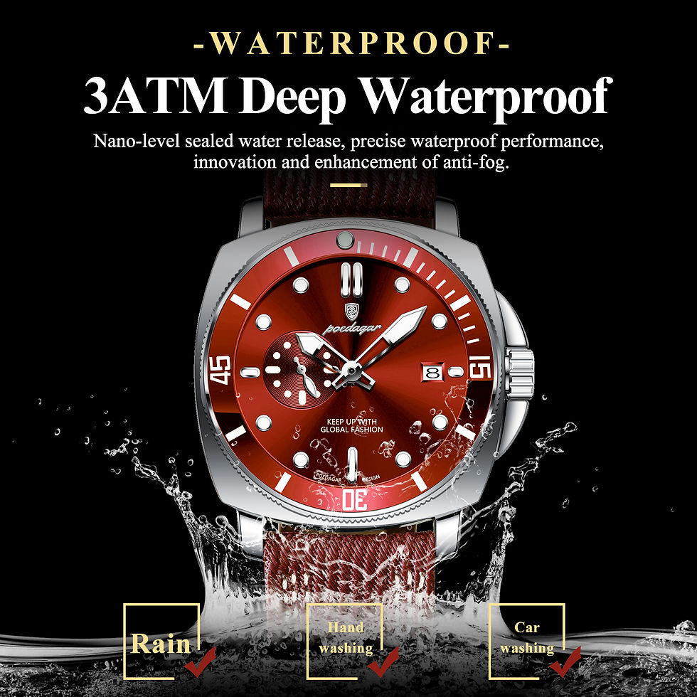 Miniatura: Reloj POEDAGAR Hombre Deportivo Luminoso con Fecha Resistente al Agua