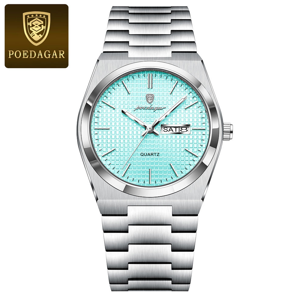 Miniatura: Reloj POEDAGAR Hombre Acero Inoxidable Luminoso Resistente al Agua
