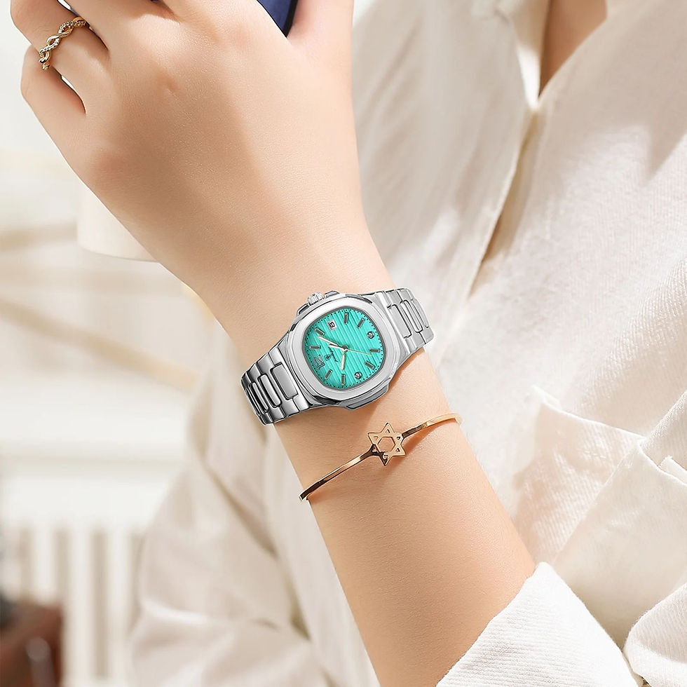 Miniatura: Reloj POEDAGAR Mujer Caja Cuadrada Acero Inoxidable Luminoso