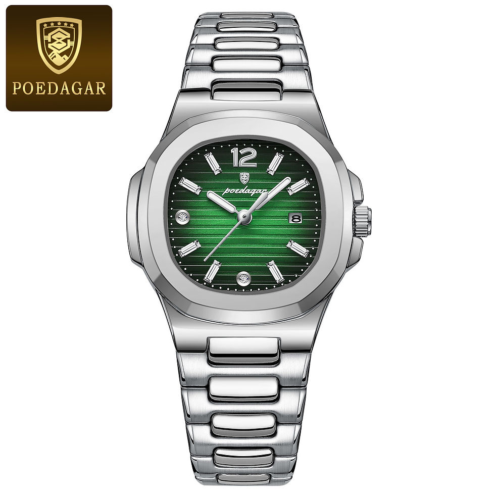 Miniatura: Reloj POEDAGAR Mujer Caja Cuadrada Acero Inoxidable Luminoso