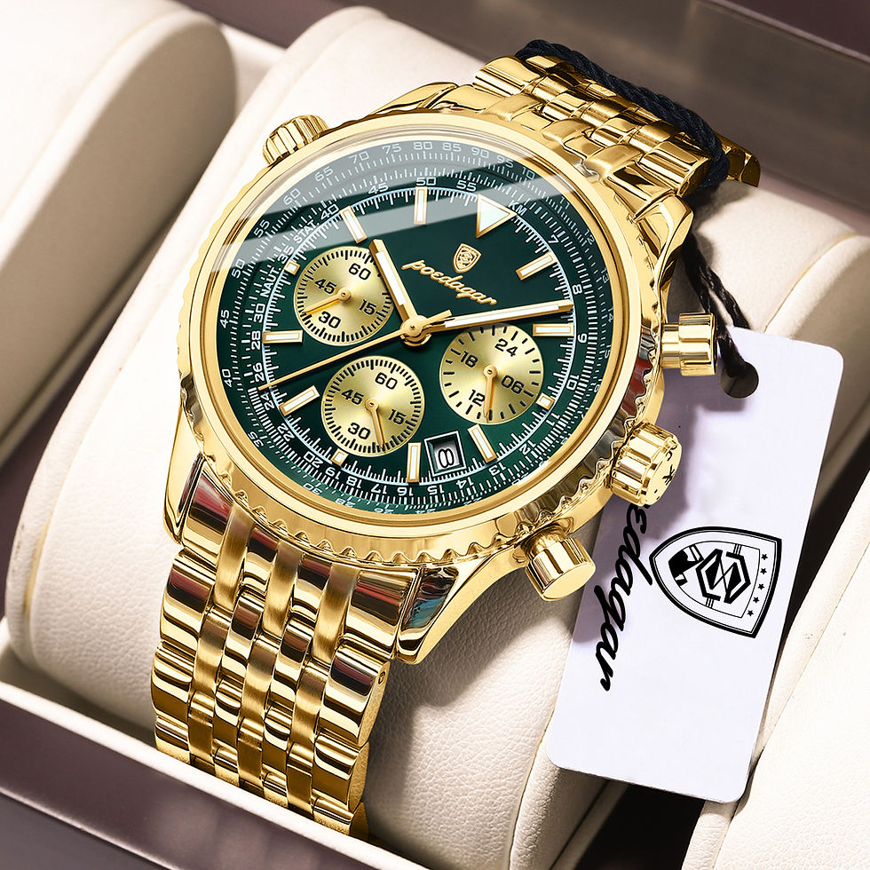 Miniatura: Reloj POEDAGAR Hombre Cronógrafo Deportivo Acero Inoxidable con Fecha