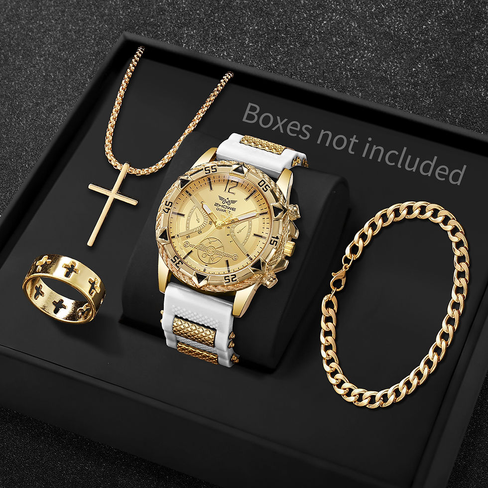 Miniatura: Set Regalo Hombre 4 Piezas: Reloj, Anillo, Cadena y Pulsera