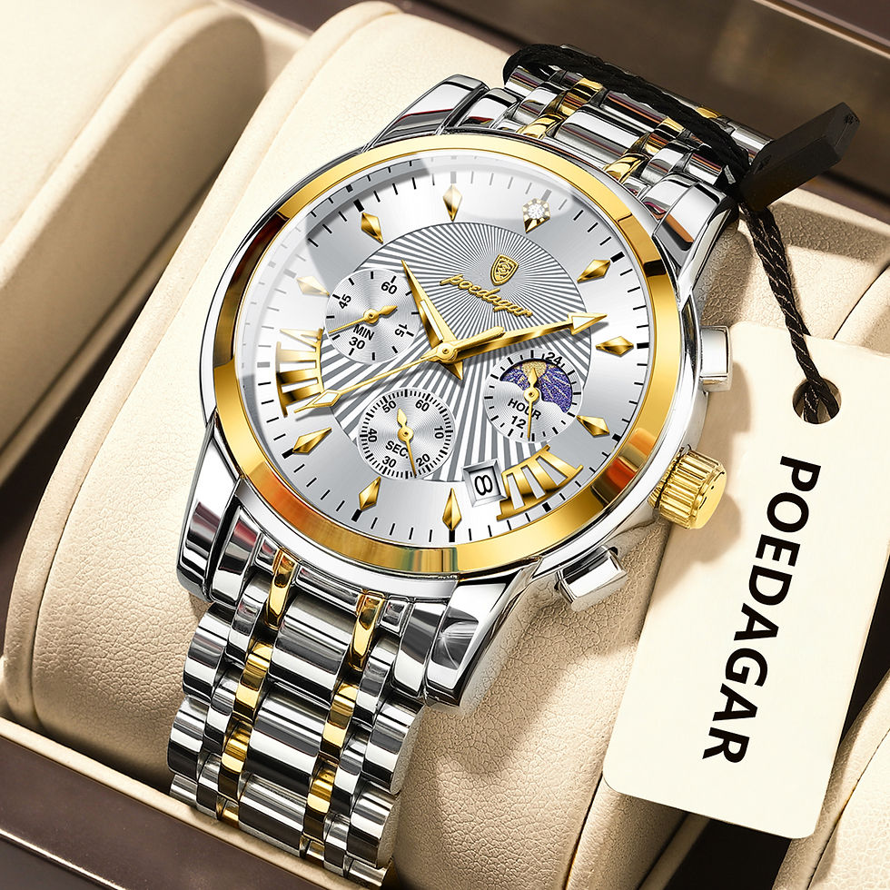 Miniatura: Reloj POEDAGAR Hombre Cronógrafo Militar Luminoso con Fecha