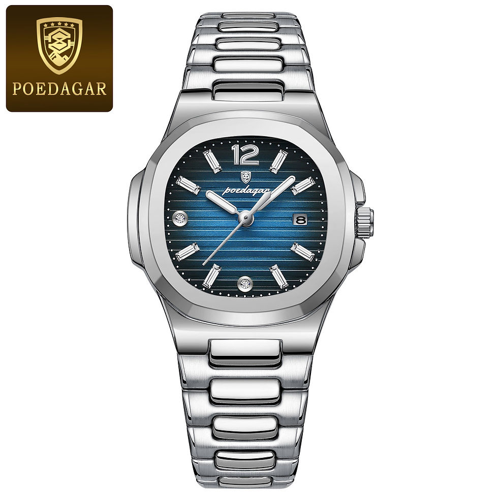 Miniatura: Reloj POEDAGAR Mujer Caja Cuadrada Acero Inoxidable Luminoso