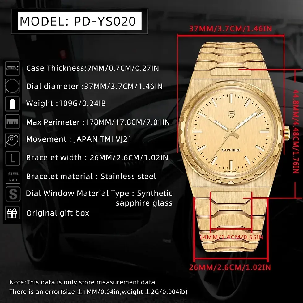 Miniatura: Reloj Hombre Pagani Design VJ21 37 mm Cuarzo Zafiro 100 m