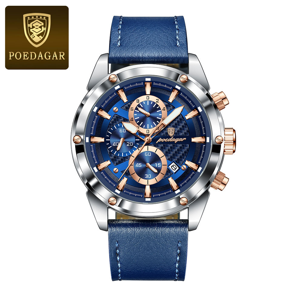 Miniatura: Reloj POEDAGAR Hombre Cronógrafo Elegante Luminoso con Fecha