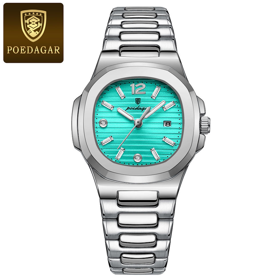 Miniatura: Reloj POEDAGAR Mujer Caja Cuadrada Acero Inoxidable Luminoso