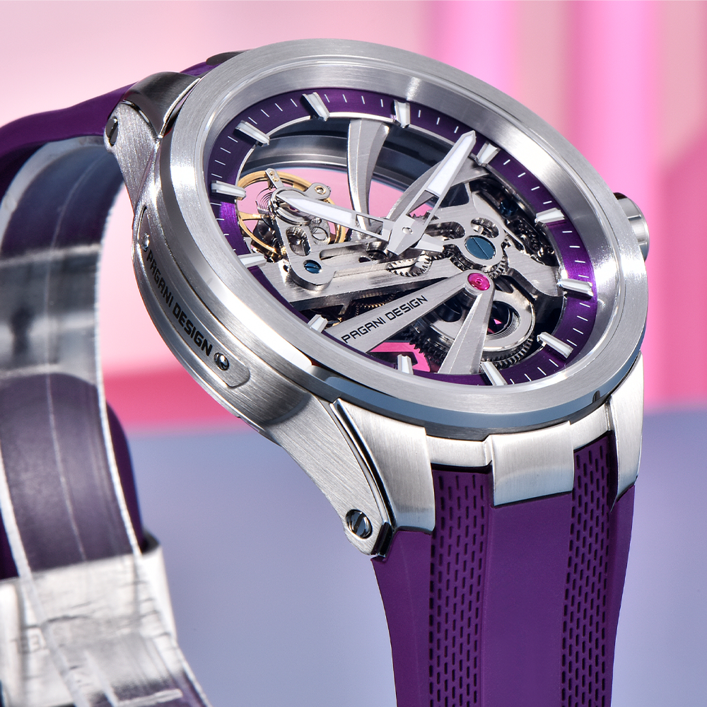 Reloj Hombre Pagani Design Esqueleto Hueco Automático Zafiro Lujo