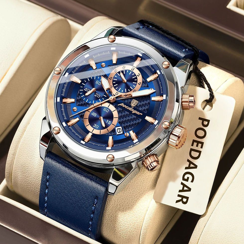 Miniatura: Reloj POEDAGAR Hombre Cronógrafo Elegante Luminoso con Fecha