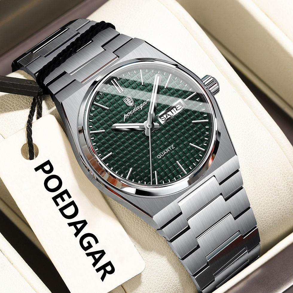 Miniatura: Reloj POEDAGAR Hombre Acero Inoxidable Luminoso Resistente al Agua