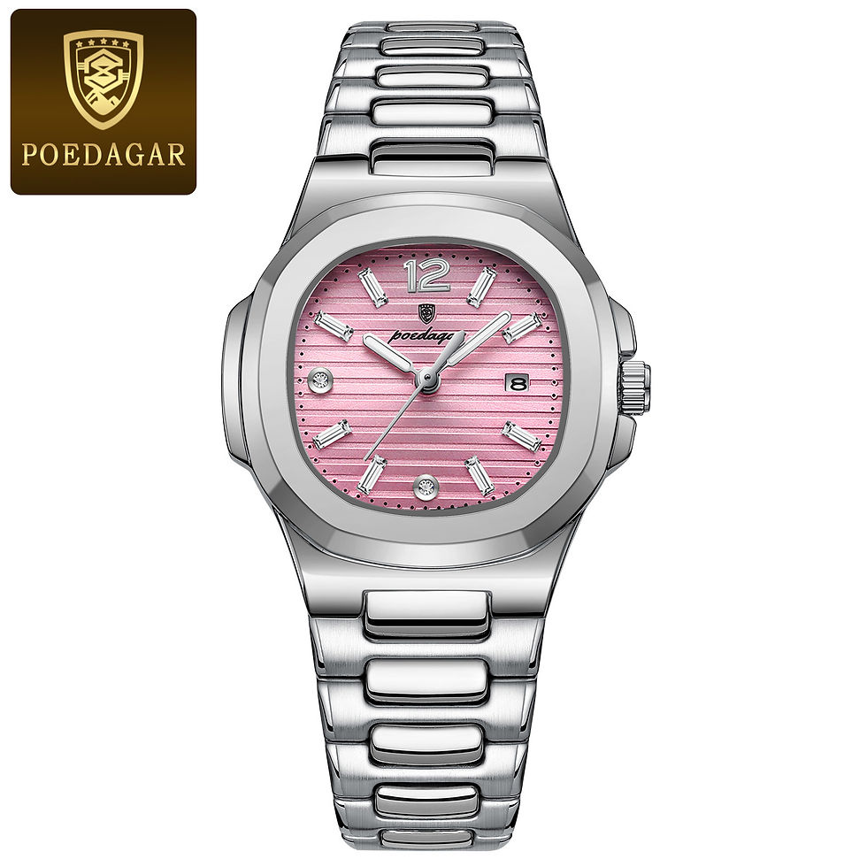 Miniatura: Reloj POEDAGAR Mujer Caja Cuadrada Acero Inoxidable Luminoso