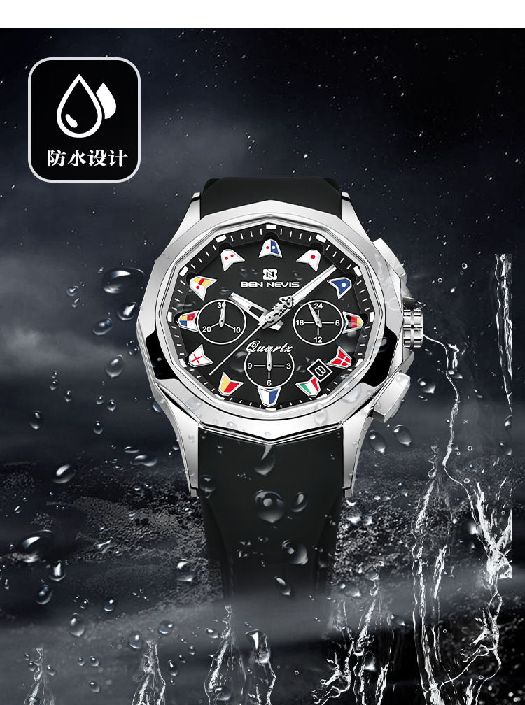 Miniatura: Reloj Hombre Deportivo Exterior Luminoso Impermeable Correa Silicona Calendario