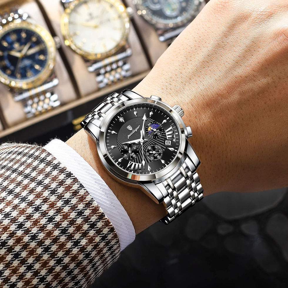 Miniatura: Reloj POEDAGAR Hombre Cronógrafo Militar Luminoso con Fecha