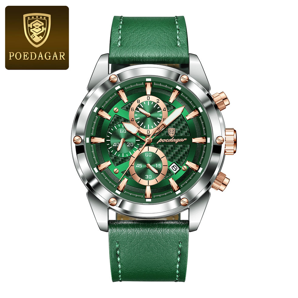 Miniatura: Reloj POEDAGAR Hombre Cronógrafo Elegante Luminoso con Fecha