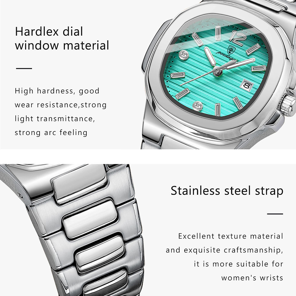 Miniatura: Reloj POEDAGAR Mujer Caja Cuadrada Acero Inoxidable Luminoso