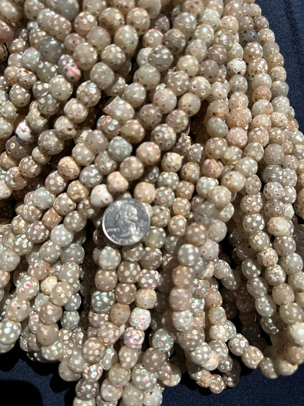 Thumbnail: Antique Venetian Skunk & Fancy Floral Trade Bead Strands