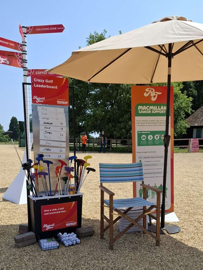 Branded mobile mini golf course for product launch in London