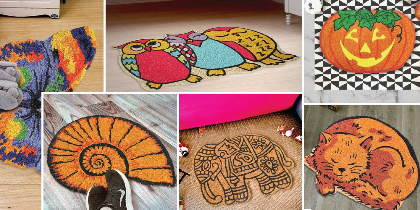 Shaped Coir Floor Mats Antislip Vinyl backed Coir Mats Cocotuft