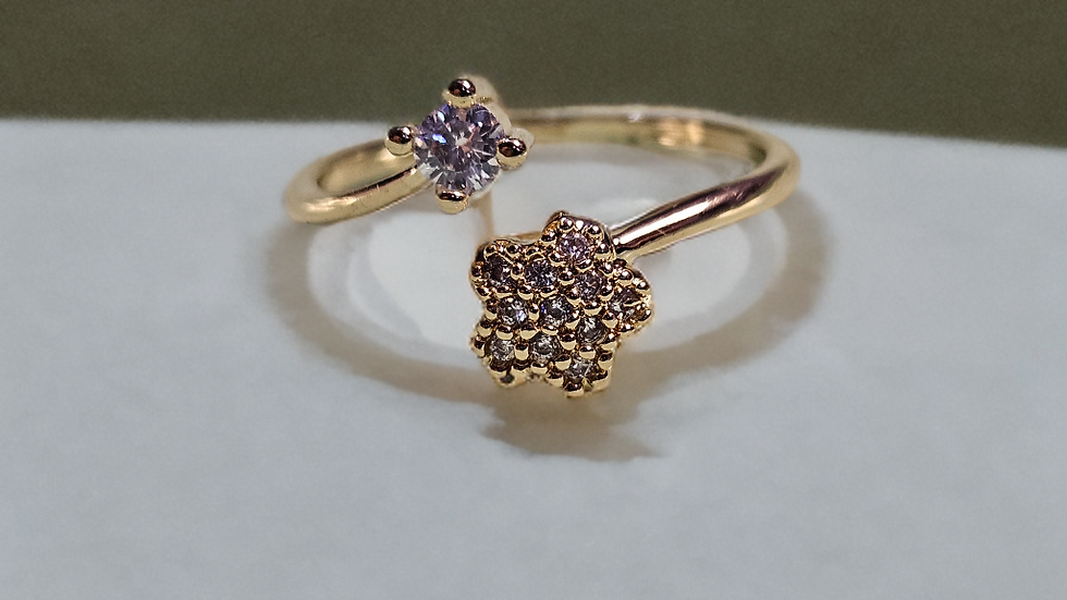 Elegant Floral Open Ring