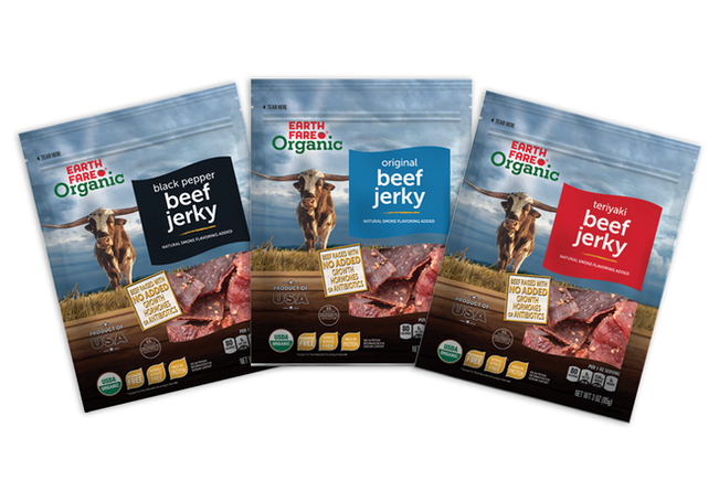 Earth Fare Organic Jerky Package Design by SailPointe Creative
