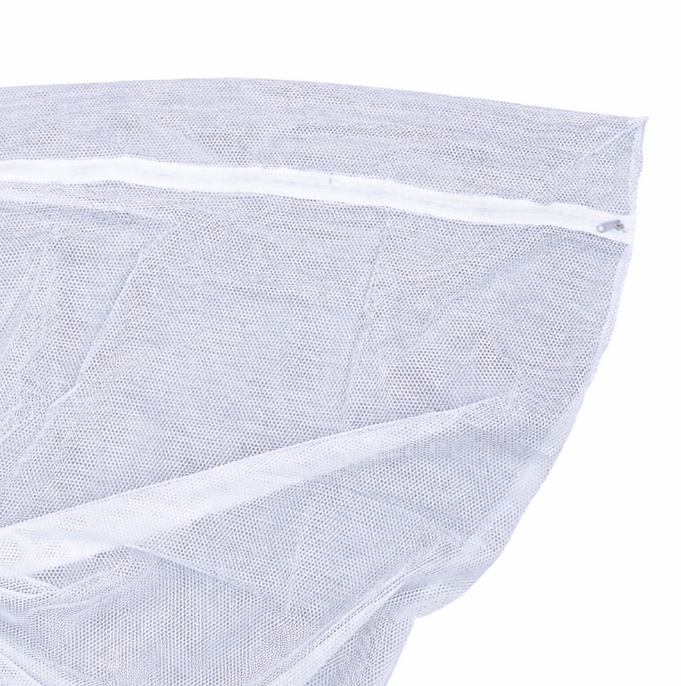 rewagi® Wäschenetz 90 x 90 cm aus weißem Mesh mit Reißverschluss für Gardinen und empfindliche Textilien.