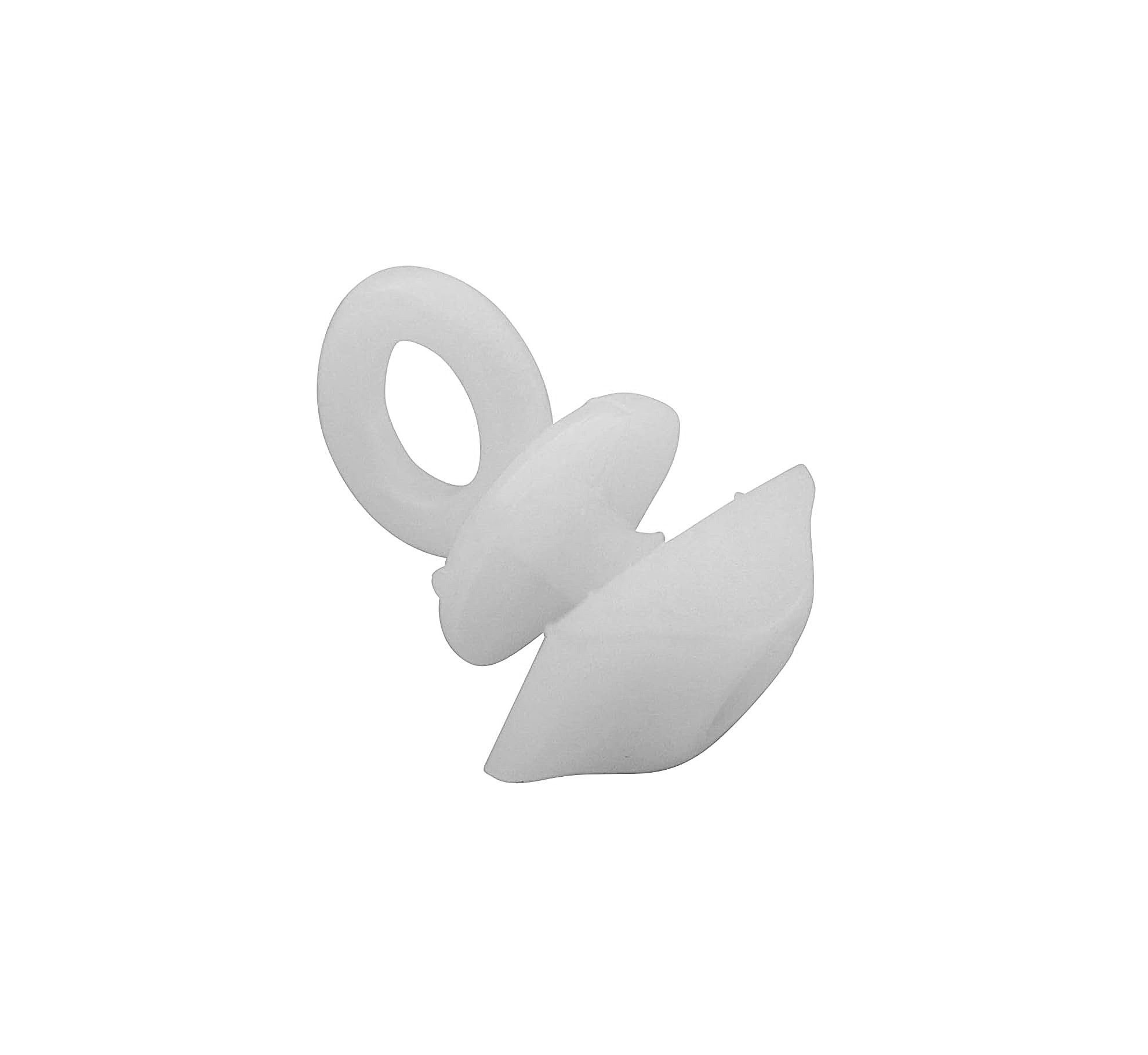 rewagi® Feststeller in Weiß mit Ring für Gardinenschienen, aus robustem Kunststoff, ideal zur sicheren Fixierung von Gardinen