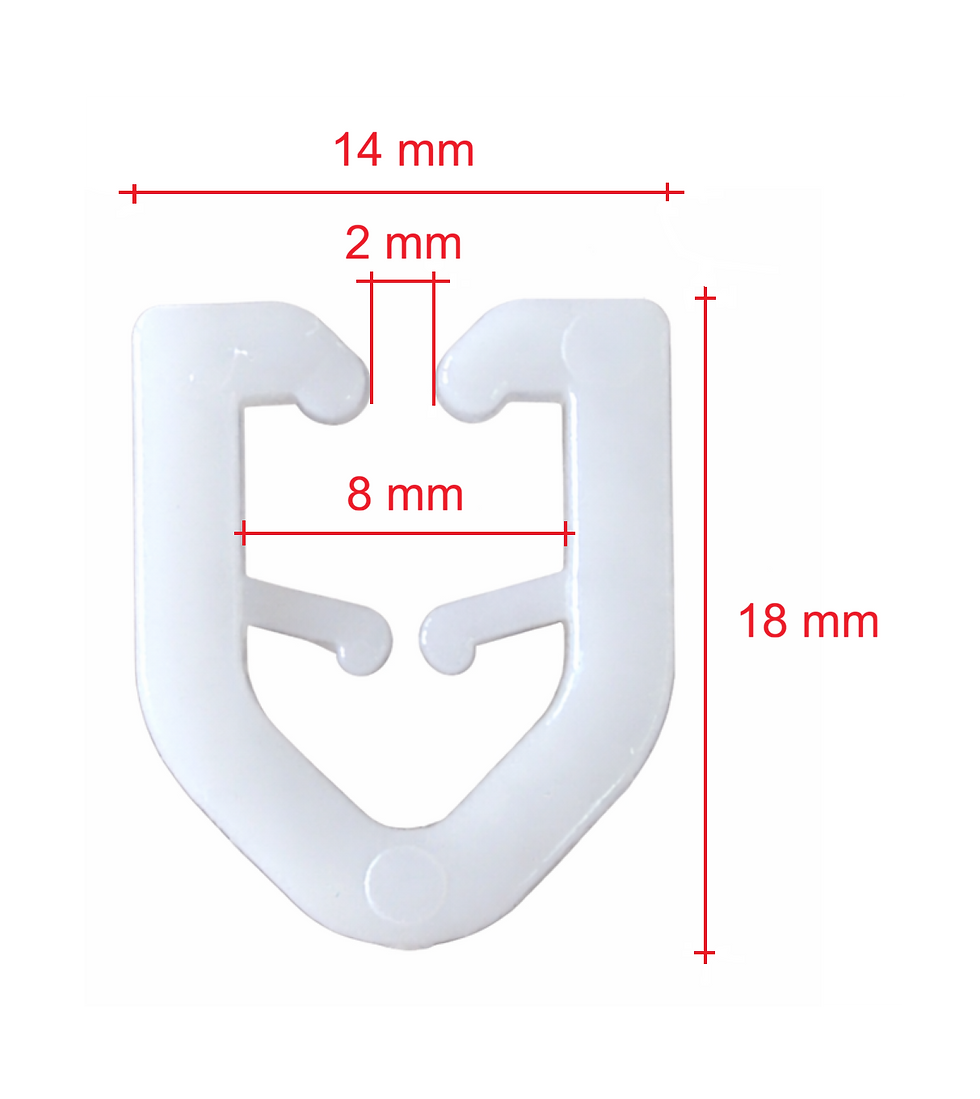 Nahaufnahme der rewagi® T-Gleiter für T-Schiene – Weiß – Hochwertiger Kunststoff für lange Haltbarkeit