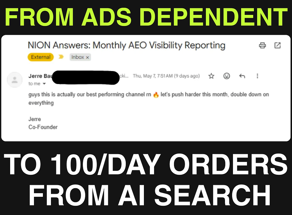 Breaking Ad Dependency for a D2C Brand (Scaling to 100+ Daily Orders Directly via AI Search)