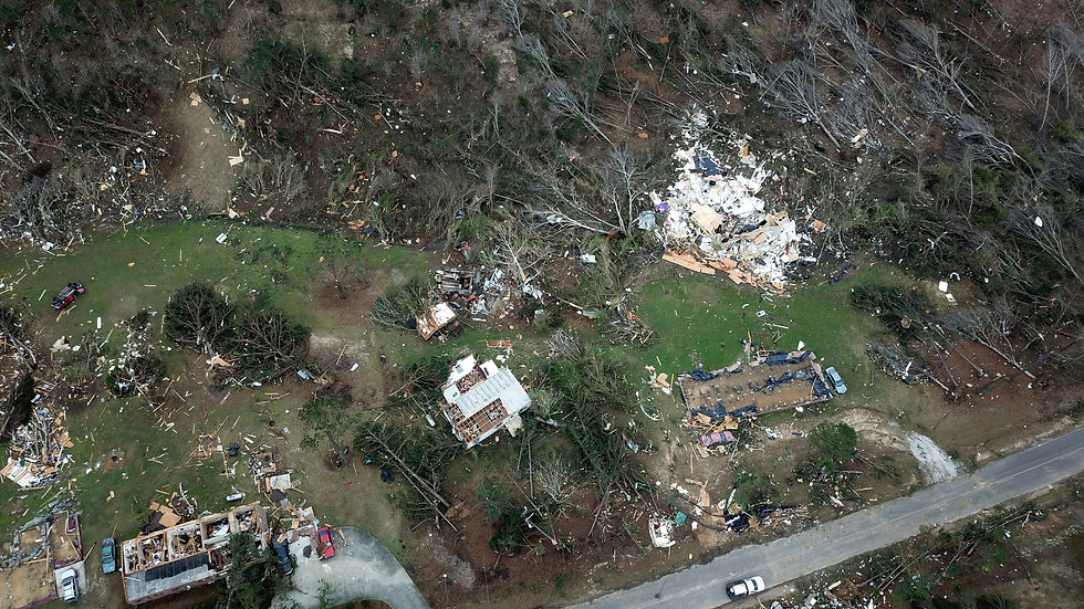 Aerial of tornado damage. Via Montgomery Advertiser.