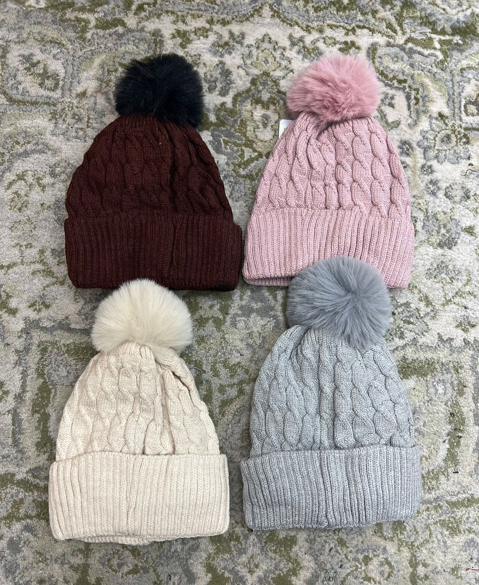 Cable Style Bobble Hat