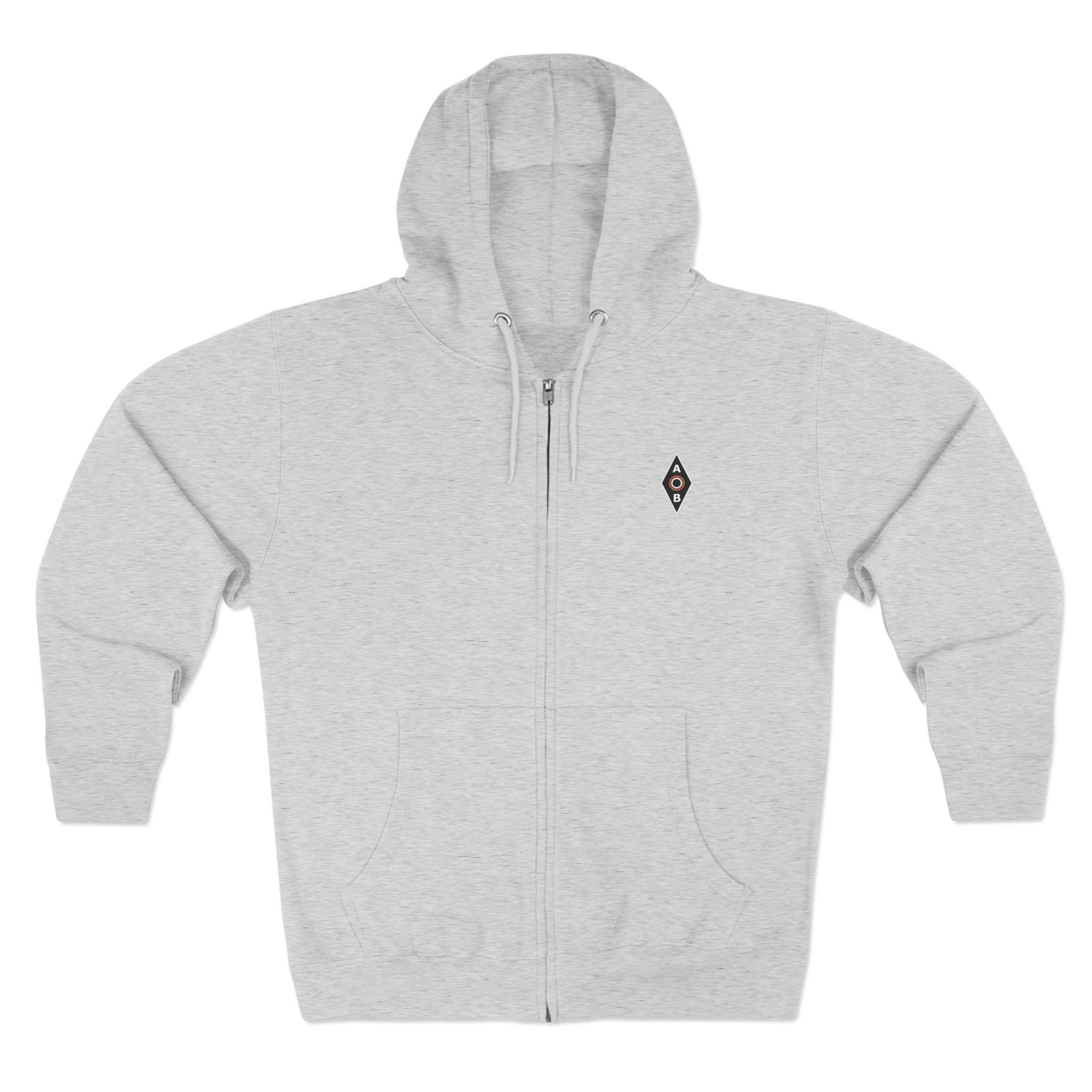 AOB (All on Black) Gambling Front Logo Only Unisex Zip Hoodie, Cozy Layer