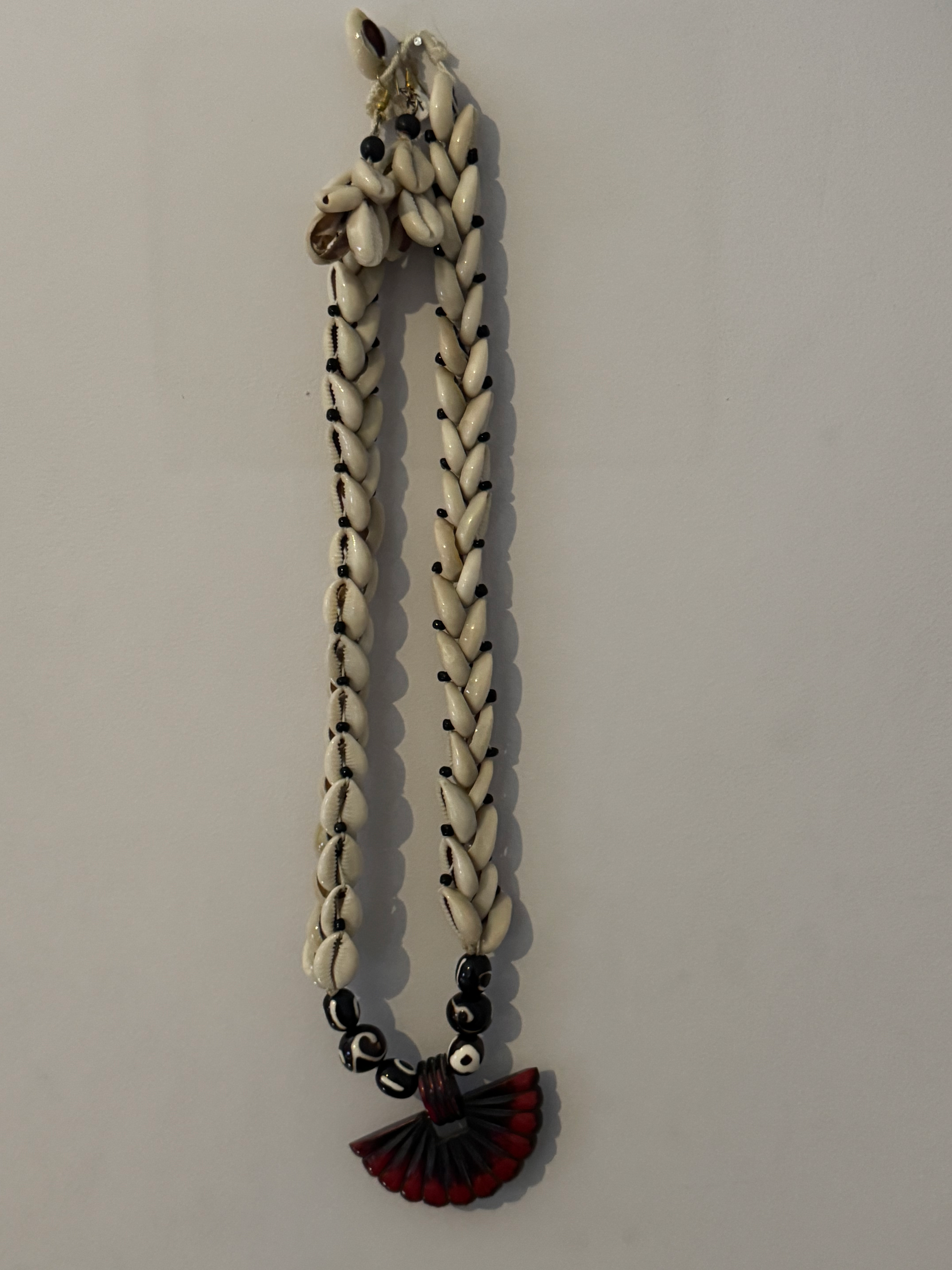 Necklace and matching earrings , white 