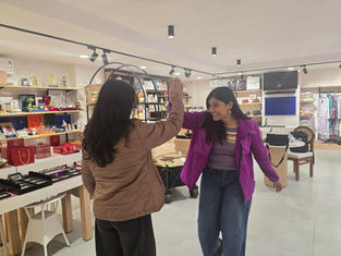 Surrounded by Uttarakhand's startup brands, got this impromptu photo clicked with my colleague - Ria