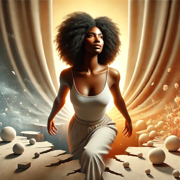 The cover for the Burnout Breakthrough course, showing a resilient black woman