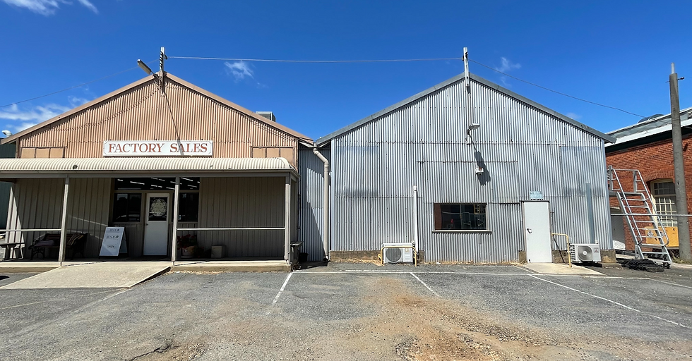 2 sheds with a blue sky behind