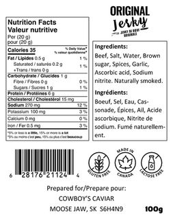 Original Nutritional Facts 100g