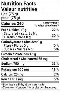 Nutritional Facts Honey Garlic Mega Stix