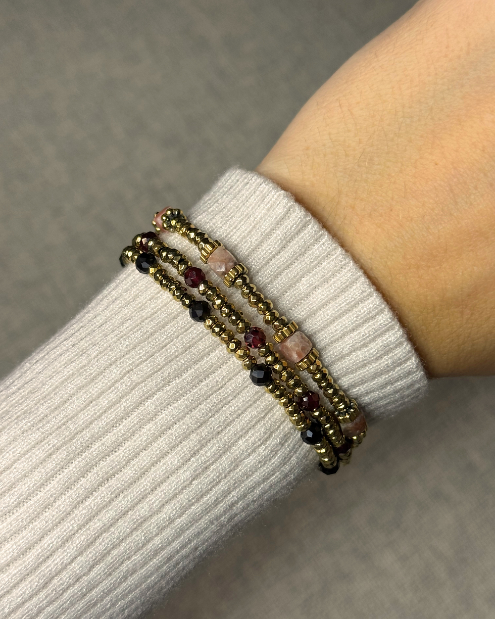 Miniature : Bracelet - Plum Jasper & Hématite