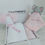 Thumbnail: Baby Gift Set with Pom Hat. Welcome Set for Newborn Baby in Pink