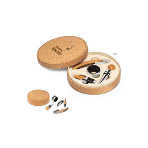 Conjunto para Vinho 4 peças em Caixa de Cortiça - 94119