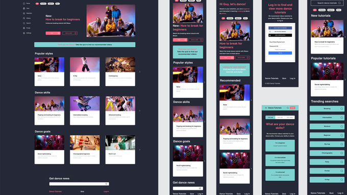 Dance Tutorial responsive web and mobile
