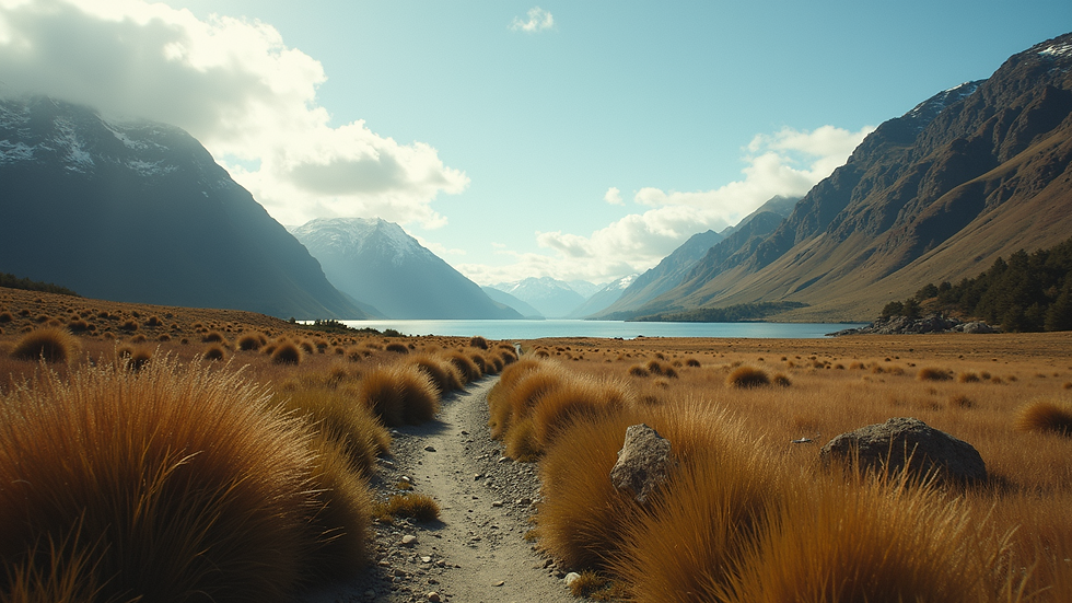Eye-level view of a scenic New Zealand landscape showcasing natural beauty